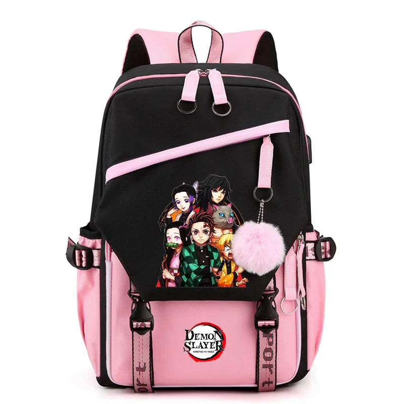 Démon Slayer sac à dos adolescente garçon retour à l'école sac à dos enfants sac d'école femmes sac à dos toile loisirs dessin animé Mochilas
