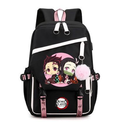 Démon Slayer sac à dos adolescente garçon retour à l'école sac à dos enfants sac d'école femmes sac à dos toile loisirs dessin animé Mochilas
