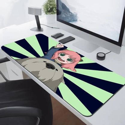 Anya Forger Kawaii Anime Spy X Family Mausepad Media Natural Rubber Non-Slip Desk Mouse Pad Large Locking Edge 900x400