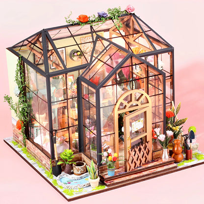 Kit de Maison Miniature avec Lumière LED, Modèle de Course Créatif avec Meubles, 3D, Cadeaux Faits à la Main pour Adultes