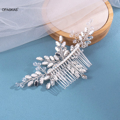 Peigne à cheveux en cristal brillant, accessoires pour cheveux de mariage, pinces à cheveux en strass, couvre-chef, Barrettes de couleur rose/argent, bijoux