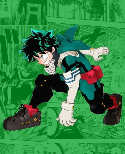 Anime My Hero Academia Midoriya Izuku Deku Battle Cosplay Kostum Halloween Costume Party Carnival Unisex Set