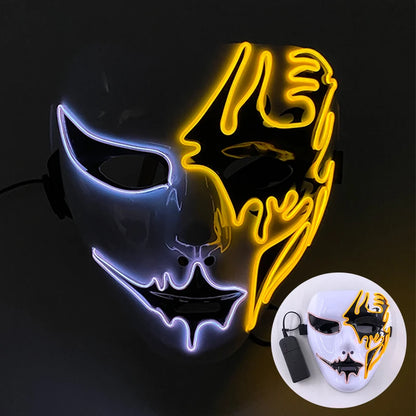 Masque lumineux pour Costume d'halloween, masque de Cosplay LED Demon Slayer pour hommes et femmes, accessoires de maison hantée d'horreur