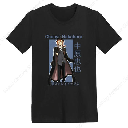 T-Shirt Anime Bungo Stray Dogs - Chemise Homme Unisexe à Manches Courtes - Motif Imprimé Doux et Léger