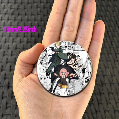 32/44/58mm Cute Anime Spy X Family Enamel Pins Cute Head Lapel Pins Cartoon Badge Backpack Hat Jewelry Accessories Gift