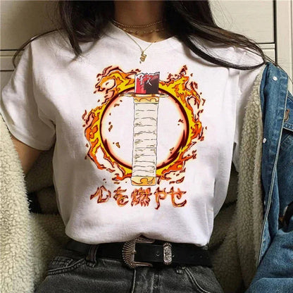 Démon Slayer T-shirt femmes Kimetsu No Yaiba Nezuko T-shirt femme Tanjirou Kamado graphique T-shirt japonais Anime Manga T-shirt