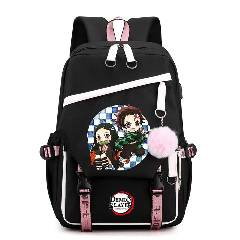 Démon Slayer sac à dos adolescente garçon retour à l'école sac à dos enfants sac d'école femmes sac à dos toile loisirs dessin animé Mochilas