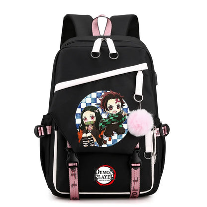 Démon Slayer sac à dos adolescente garçon retour à l'école sac à dos enfants sac d'école femmes sac à dos toile loisirs dessin animé Mochilas