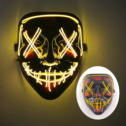 Masque lumineux pour Costume d'halloween, masque de Cosplay LED Demon Slayer pour hommes et femmes, accessoires de maison hantée d'horreur
