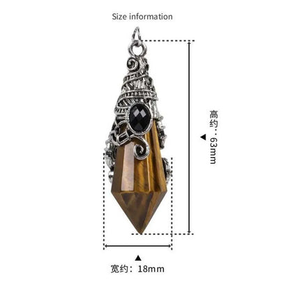 Pendentif pendule en cristal à 12 facettes, pour la Divination radiesthésie, pierre naturelle, améthyste, Quartz Rose, amulette, spirituel, bijoux