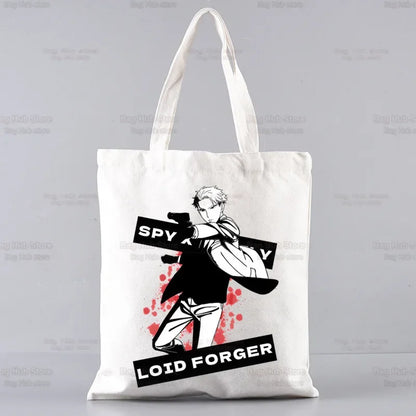 Spy X Family Shopper sac impression toile Anime Kawaii Anya Forger sac fourre-tout sacs à main SPYFAMILY femmes sac Harajuku sacs à bandoulière
