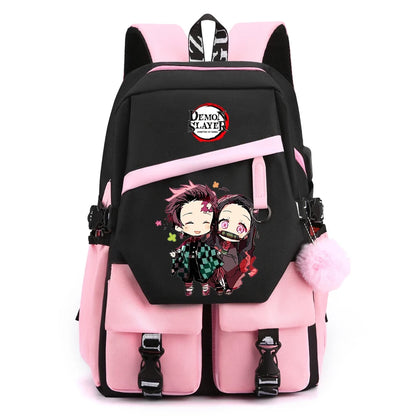 Sac à Dos Demon Slayer - Cartable Anime pour Collège/Lycée - Idée Cadeau Ados