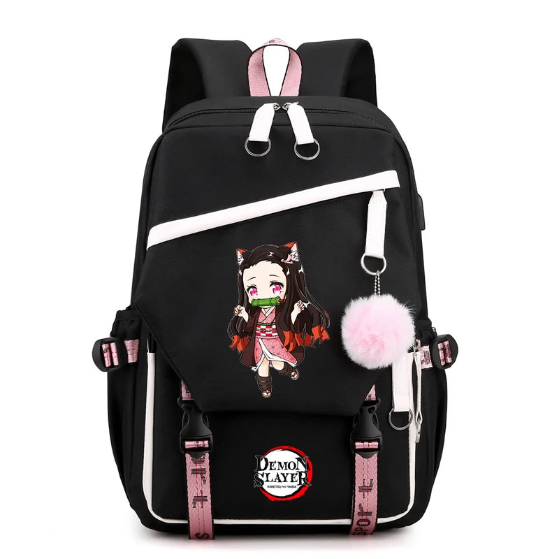 Démon Slayer sac à dos adolescente garçon retour à l'école sac à dos enfants sac d'école femmes sac à dos toile loisirs dessin animé Mochilas