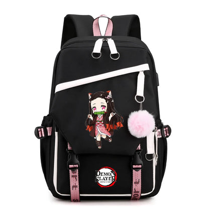 Démon Slayer sac à dos adolescente garçon retour à l'école sac à dos enfants sac d'école femmes sac à dos toile loisirs dessin animé Mochilas