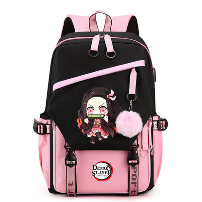 Démon Slayer sac à dos adolescente garçon retour à l'école sac à dos enfants sac d'école femmes sac à dos toile loisirs dessin animé Mochilas