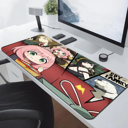 Anya Forger Kawaii Anime Spy X Family Mausepad Media Natural Rubber Non-Slip Desk Mouse Pad Large Locking Edge 900x400