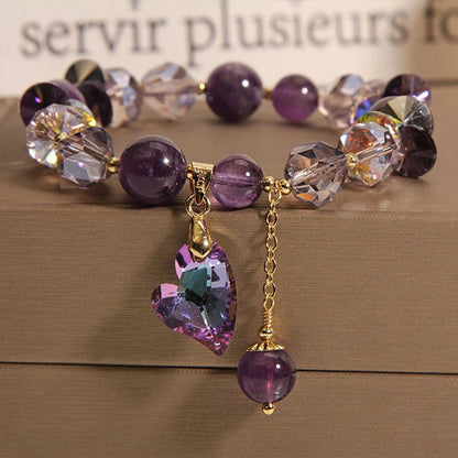 ZAKOL – Bracelet à breloques en Zircon pour femmes et filles, perles de cristal violettes exquises, bijoux d'anniversaire mignons, accessoires, cadeaux