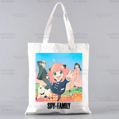 Spy X Family Shopper sac impression toile Anime Kawaii Anya Forger sac fourre-tout sacs à main SPYFAMILY femmes sac Harajuku sacs à bandoulière