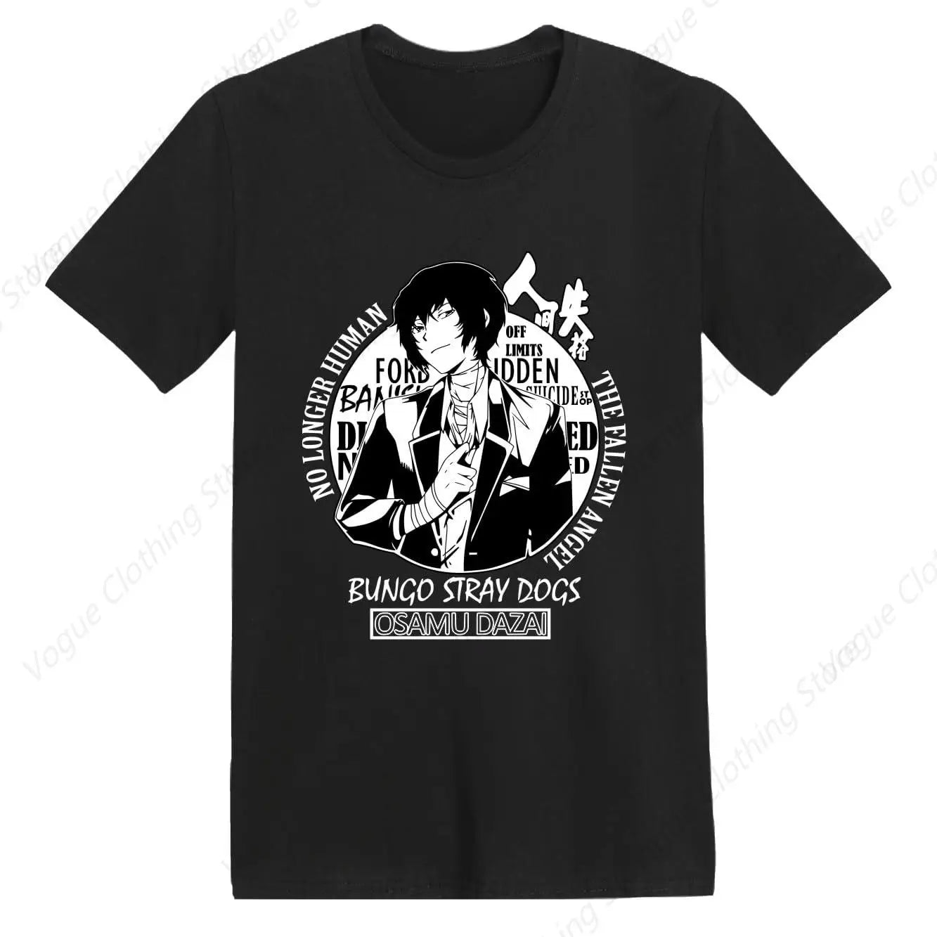 T-Shirt Anime Bungo Stray Dogs - Chemise Homme Unisexe à Manches Courtes - Motif Imprimé Doux et Léger