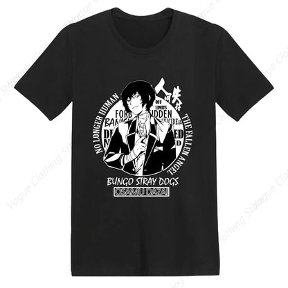 T-Shirt Anime Bungo Stray Dogs - Chemise Homme Unisexe à Manches Courtes - Motif Imprimé Doux et Léger