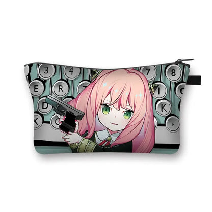 Spy X Anime Family Cosmetic Bag for Women Small Lipstick Holder Powder Jewelry Makeup Gift Harajuku Spy Family