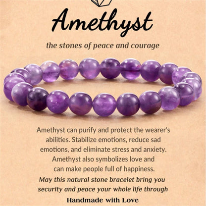 Bracelet améthyste en véritables perles de cristal naturel purifiant le corps véritable améthyste pierre naturelle Bracelets pour femme Pulsera