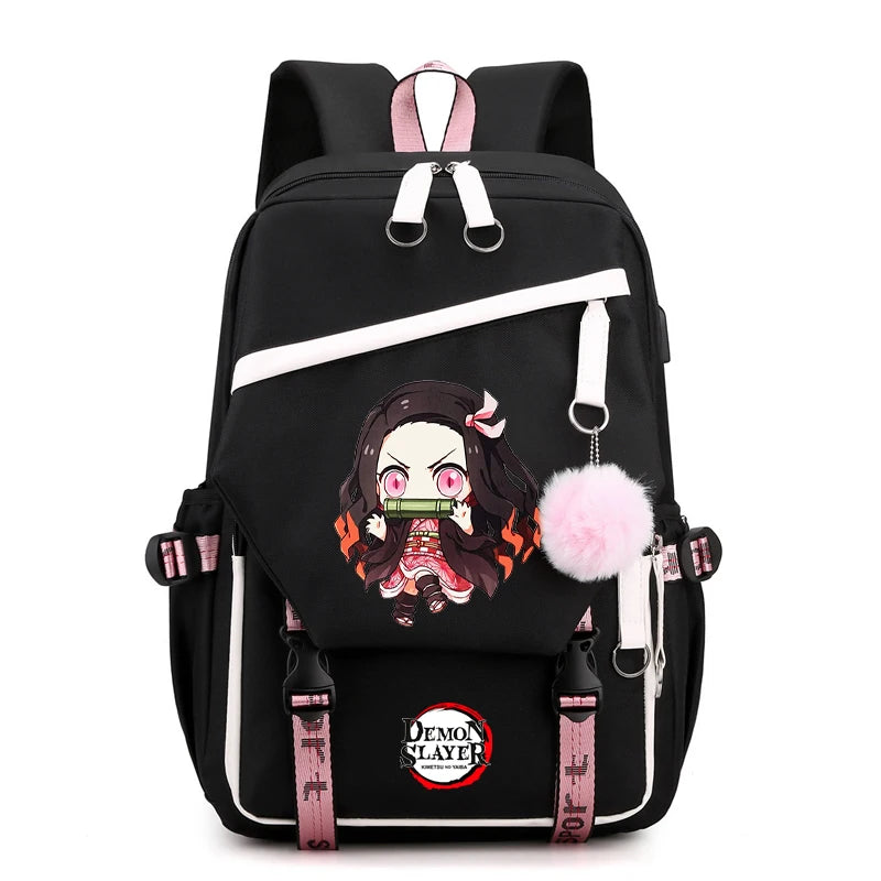 Démon Slayer sac à dos adolescente garçon retour à l'école sac à dos enfants sac d'école femmes sac à dos toile loisirs dessin animé Mochilas
