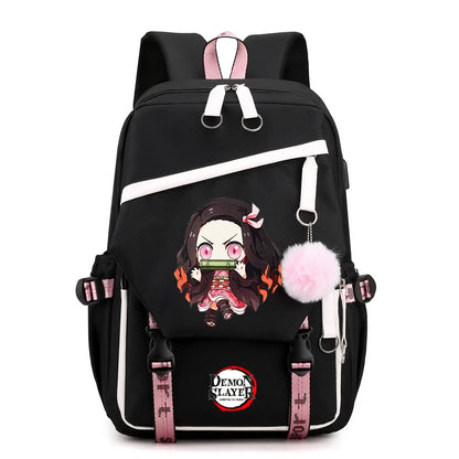 Démon Slayer sac à dos adolescente garçon retour à l'école sac à dos enfants sac d'école femmes sac à dos toile loisirs dessin animé Mochilas
