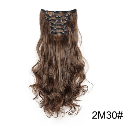 WIGSIN 24 pouces synthétique longue ondulée bouclés Extensions de cheveux postiches accessoires de cheveux quotidiens pour les femmes