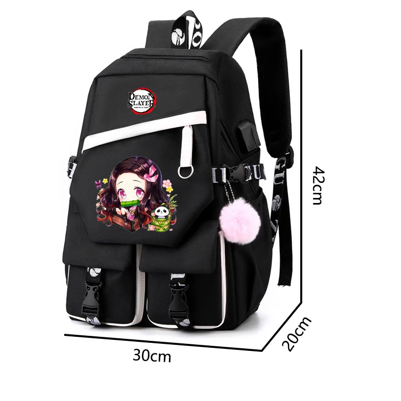Sac à Dos Demon Slayer - Cartable Anime pour Collège/Lycée - Idée Cadeau Ados