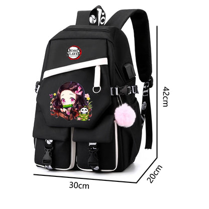 Sac à Dos Demon Slayer - Cartable Anime pour Collège/Lycée - Idée Cadeau Ados