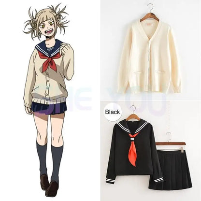 Costume de Cosplay de Dessin Animé Boku No ForeAcademia Himatm Toga JK Uniforme de Marin avec Chandails pour Femme