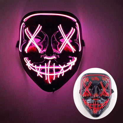 Masque lumineux pour Costume d'halloween, masque de Cosplay LED Demon Slayer pour hommes et femmes, accessoires de maison hantée d'horreur