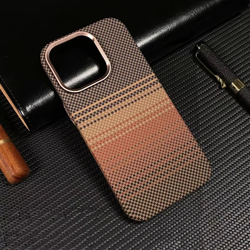 Coque de téléphone Magsafe en Fiber de carbone de luxe, étui antichoc pour iPhone 13 14 15 16 Pro Max, lentille métallique mate, chargement sans fil