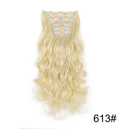 WIGSIN 24 pouces synthétique longue ondulée bouclés Extensions de cheveux postiches accessoires de cheveux quotidiens pour les femmes