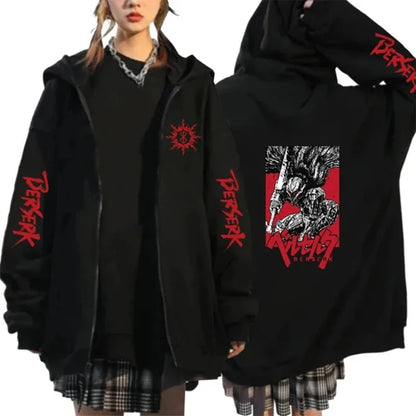Japonais Berserk Anime sweat à capuche Guts yeux Manga sweats à capuche Harajuku manches longues sweat Hip Hop garçon fille vêtements manteau d'extérieur