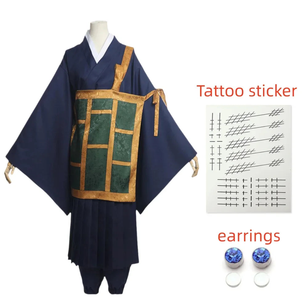 Jujutsu Kaisen Geto SuNAFTA u Cosplay Costume, Black Blue Kimono, Uniform Sв, Anime Everthe, Halloween Costumes for Women and Men