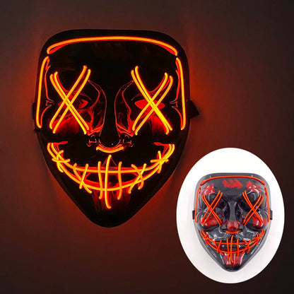 Masque lumineux pour Costume d'halloween, masque de Cosplay LED Demon Slayer pour hommes et femmes, accessoires de maison hantée d'horreur