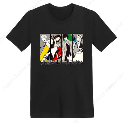 T-Shirt Anime Bungo Stray Dogs - Chemise Homme Unisexe à Manches Courtes - Motif Imprimé Doux et Léger