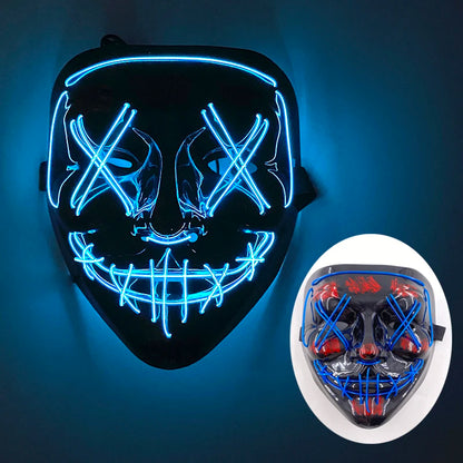 Masque lumineux pour Costume d'halloween, masque de Cosplay LED Demon Slayer pour hommes et femmes, accessoires de maison hantée d'horreur