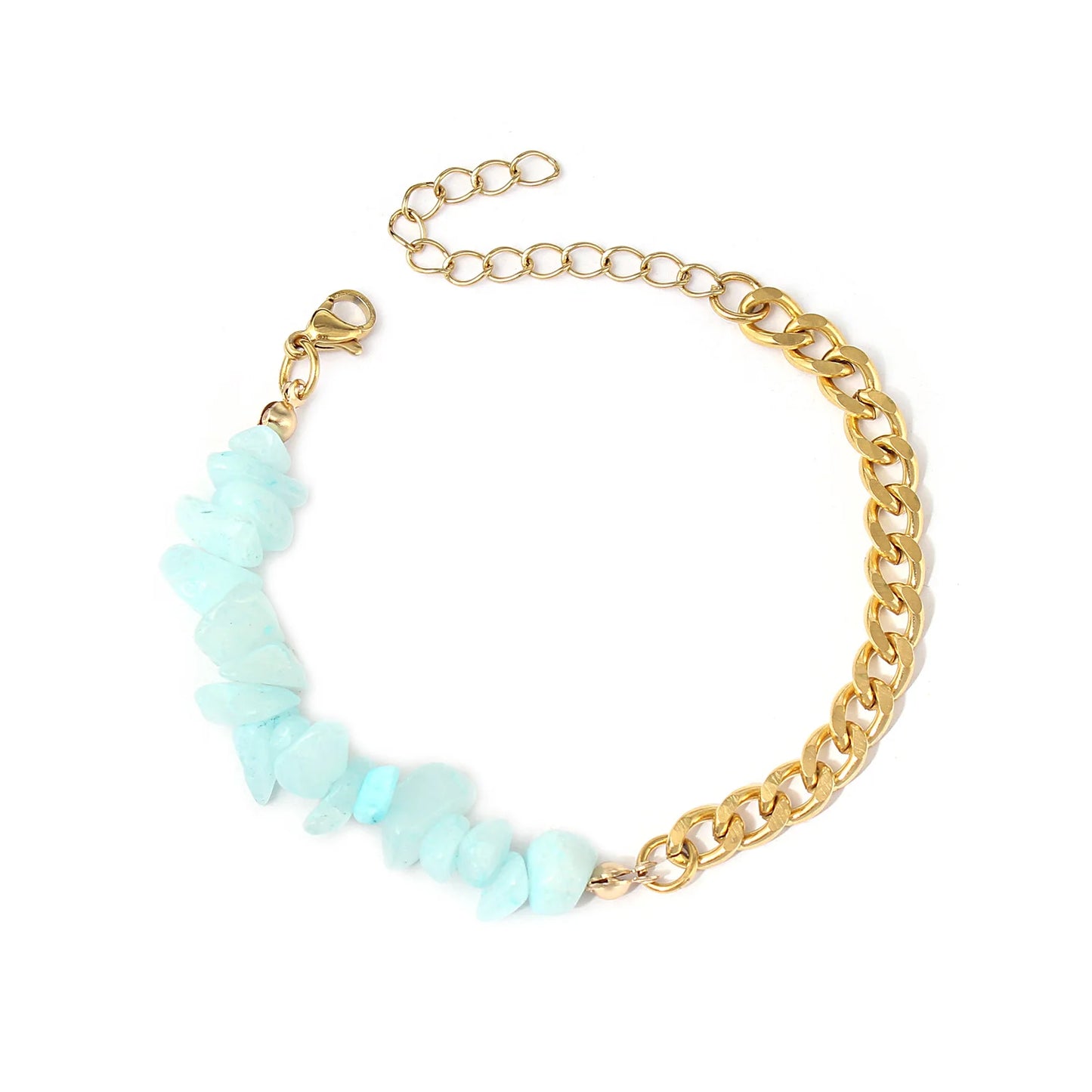 Bracelets bohème en acier inoxydable 316l, cristal naturel, pierre violette, pour femmes, bijoux de vacances, cadeaux, livraison directe