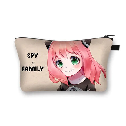 Spy X Anime Family Cosmetic Bag for Women Small Lipstick Holder Powder Jewelry Makeup Gift Harajuku Spy Family