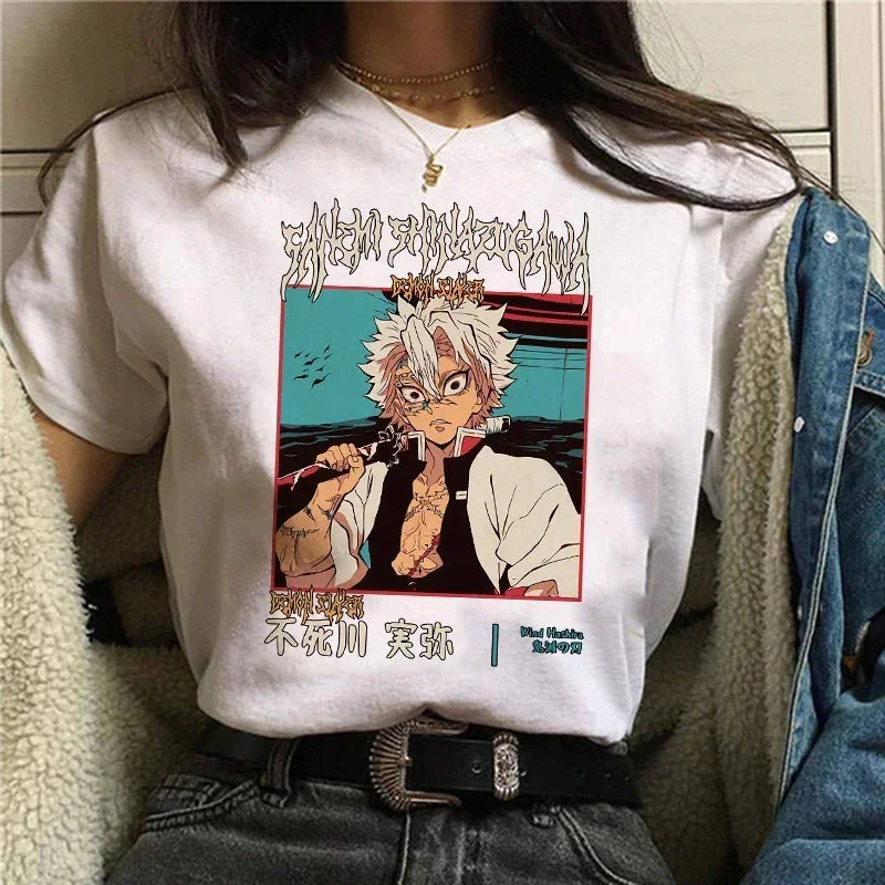 Démon Slayer T-shirt femmes Kimetsu No Yaiba Nezuko T-shirt femme Tanjirou Kamado graphique T-shirt japonais Anime Manga T-shirt