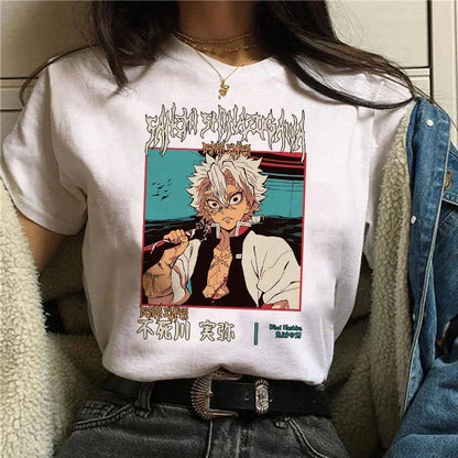 Démon Slayer T-shirt femmes Kimetsu No Yaiba Nezuko T-shirt femme Tanjirou Kamado graphique T-shirt japonais Anime Manga T-shirt