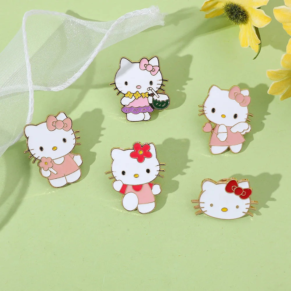 Sanrio Hello Kitty mignon Kit chat épinglettes pour sacs à dos broches pour femmes émail broche cadeau mode bijoux accessoires