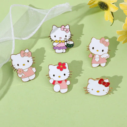 Sanrio Hello Kitty mignon Kit chat épinglettes pour sacs à dos broches pour femmes émail broche cadeau mode bijoux accessoires
