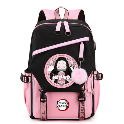 Démon Slayer sac à dos adolescente garçon retour à l'école sac à dos enfants sac d'école femmes sac à dos toile loisirs dessin animé Mochilas