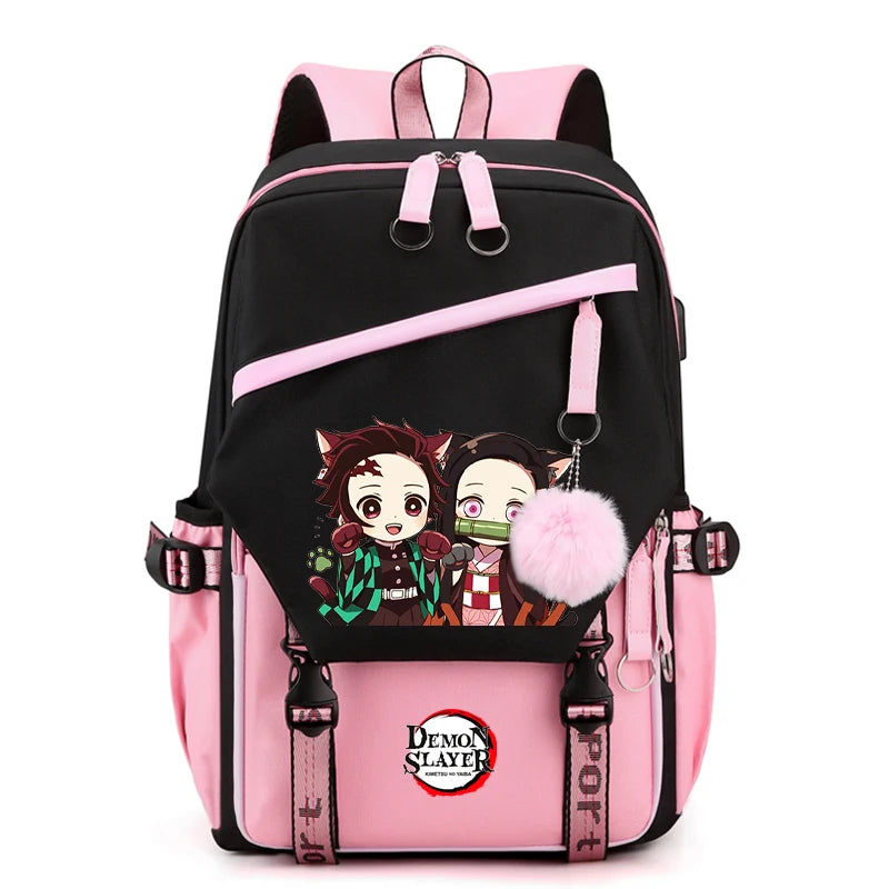 Démon Slayer sac à dos adolescente garçon retour à l'école sac à dos enfants sac d'école femmes sac à dos toile loisirs dessin animé Mochilas