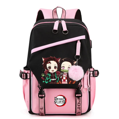 Démon Slayer sac à dos adolescente garçon retour à l'école sac à dos enfants sac d'école femmes sac à dos toile loisirs dessin animé Mochilas