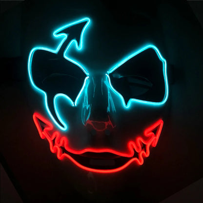 Masque lumineux pour Costume d'halloween, masque de Cosplay LED Demon Slayer pour hommes et femmes, accessoires de maison hantée d'horreur